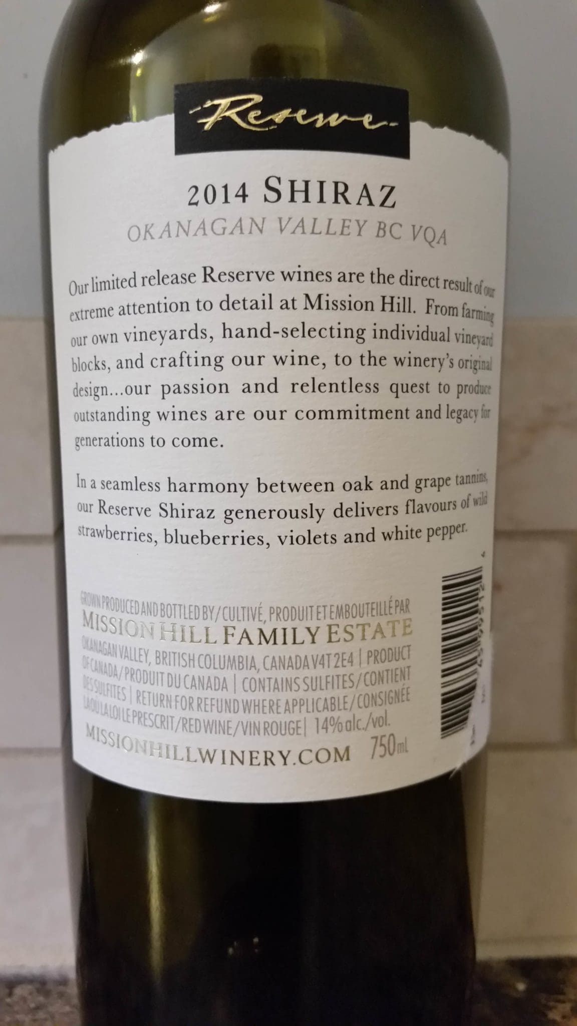 Mission Hill Shiraz