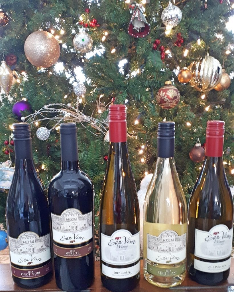 Eau Vivre Wines dressed up for the Holidays