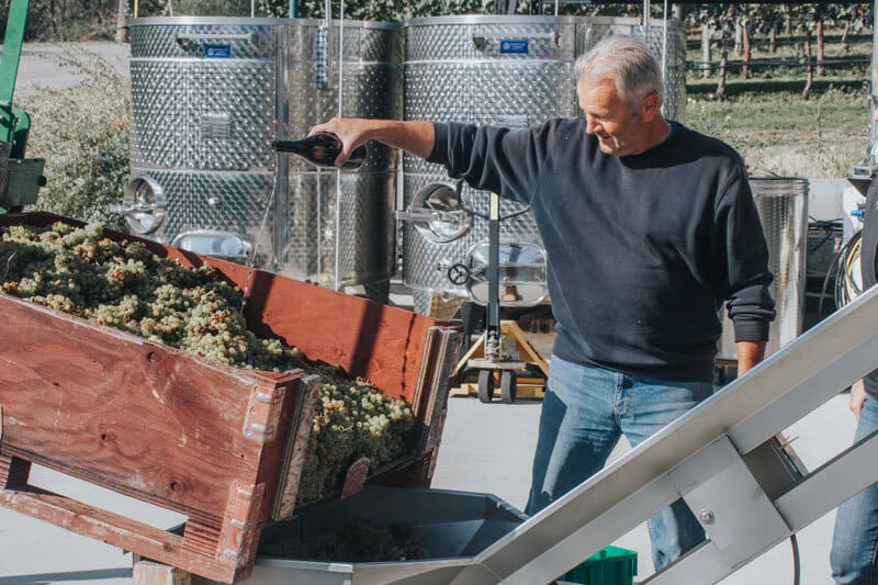 Lariana Cellars -  Dan starting the day with a toast to the Viognier with a previous vintage!