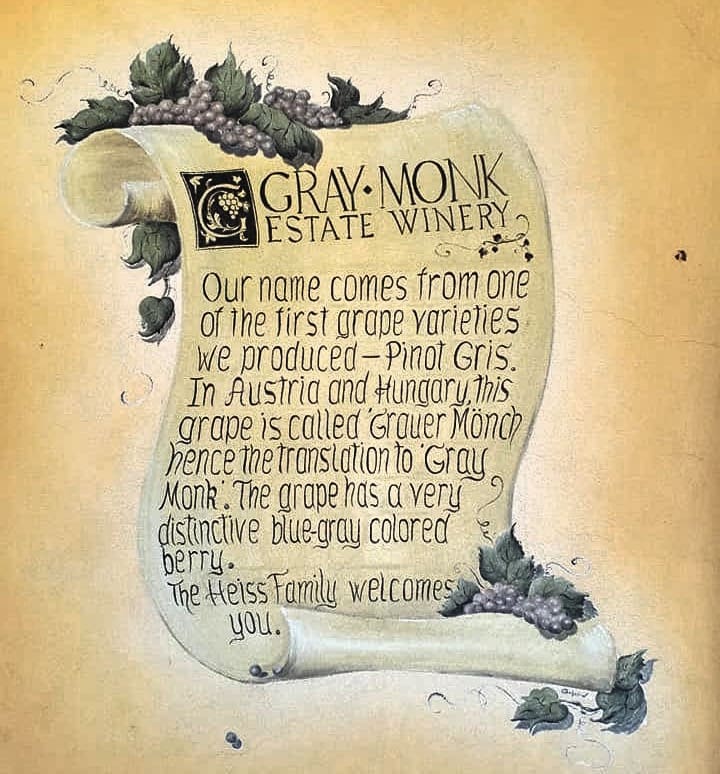 Gray Monk Winery "the name"