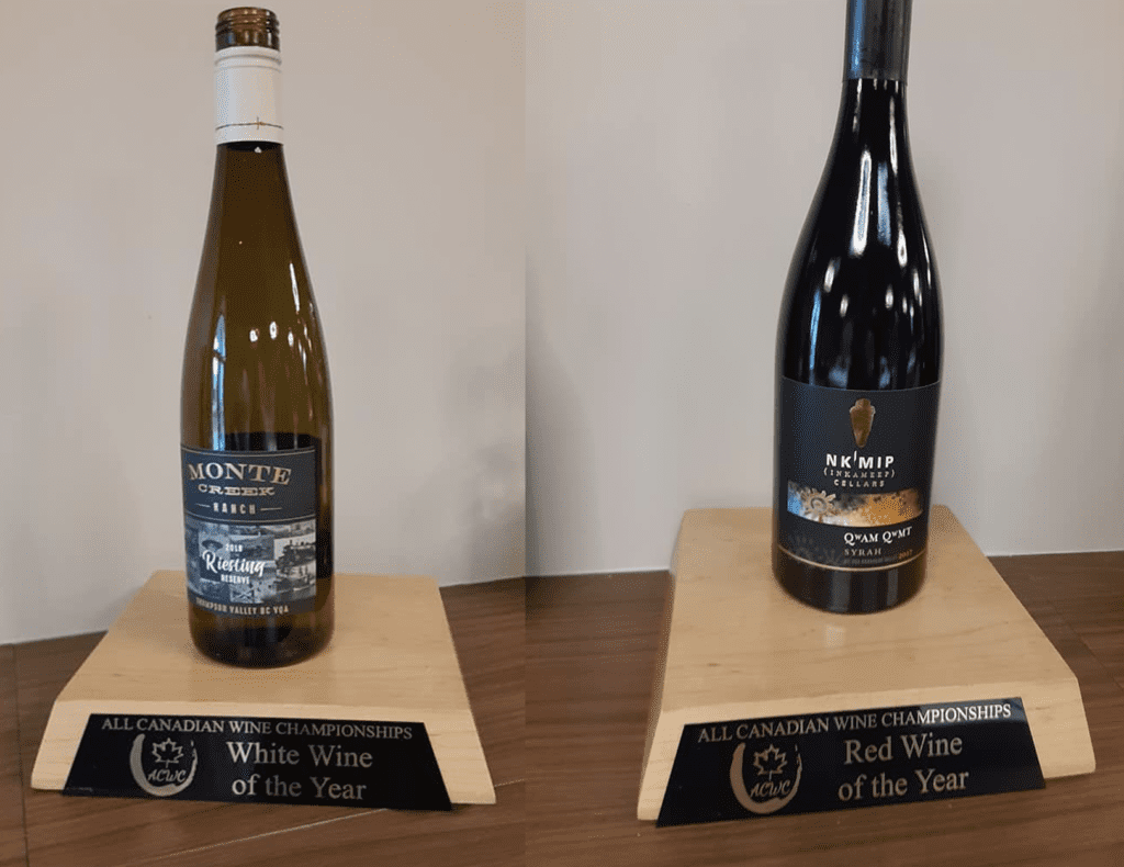"Best White and Red Wines of the Year" - Monte Creek Ranch and Nk’Mip Cellars.