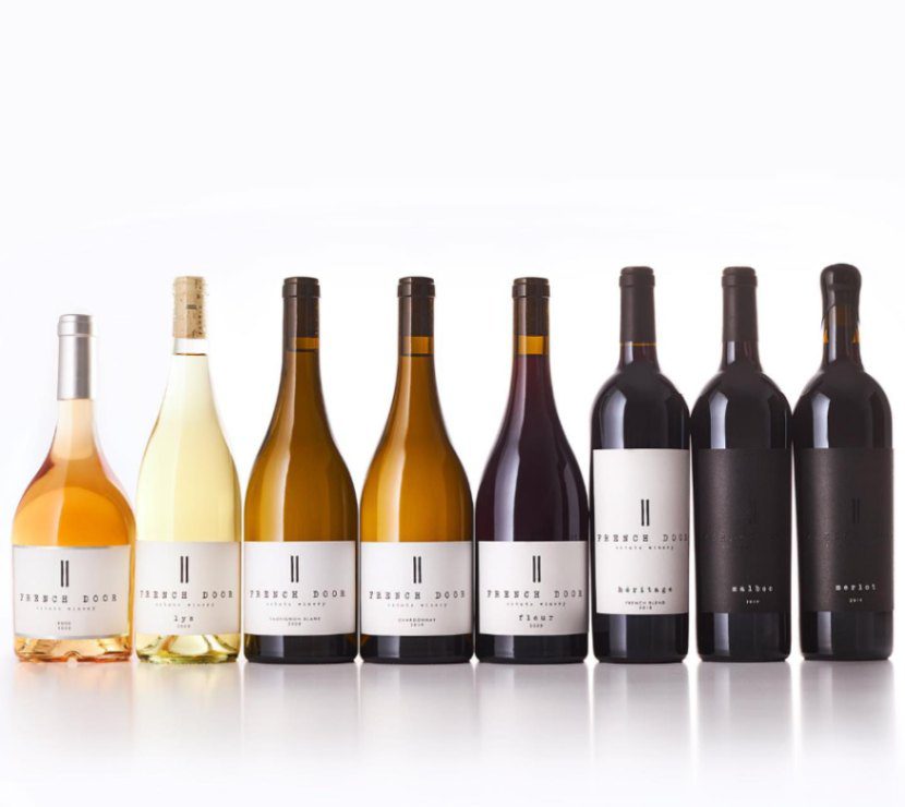 The wine portfolio of the French Door Estate Winery.