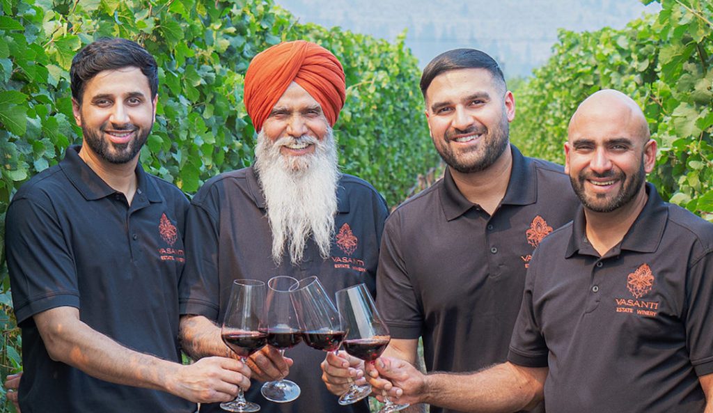 Long-time farmers, brothers from left to right Vik, Davinder, Gordie and their father Harb Sidhu 
