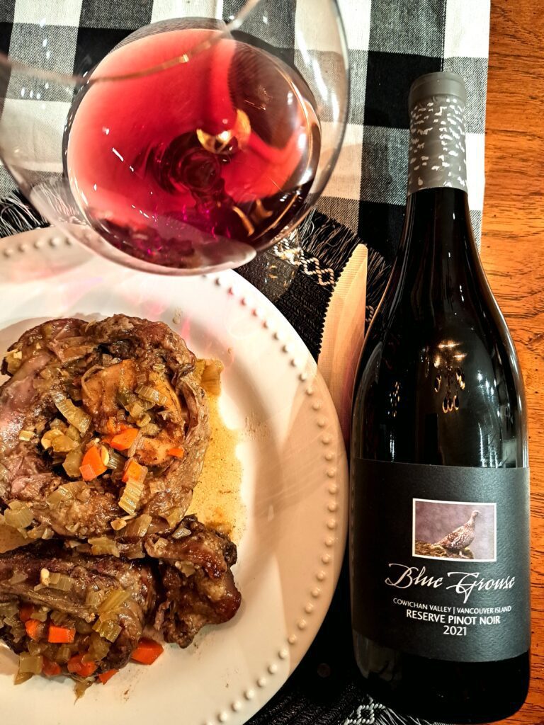 Blue Grouse Reserve Pinot Noir and Osso Buco