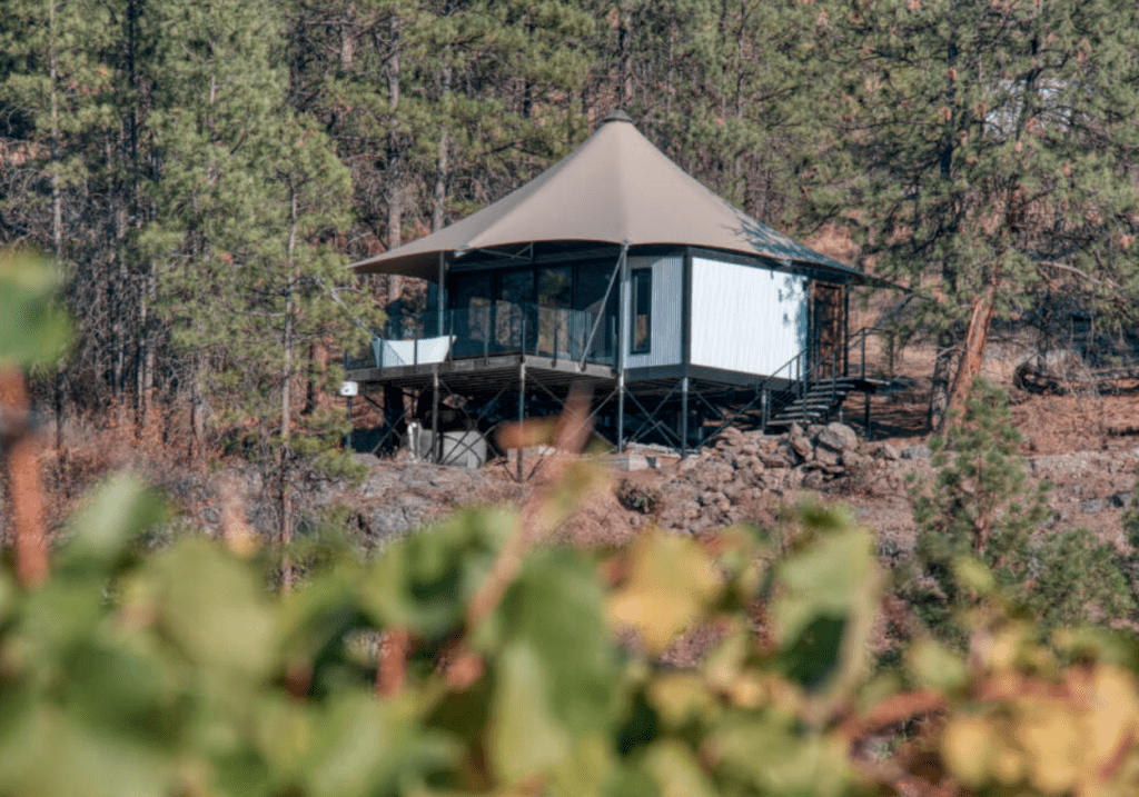 Nighthawk Vineyards tent house eco-accommodation