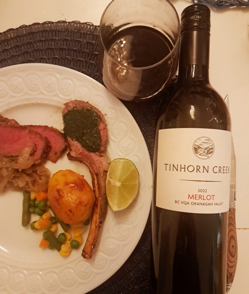 Tinhorn Creek Merlot with Rack of Lamb and Beef Tenderloin