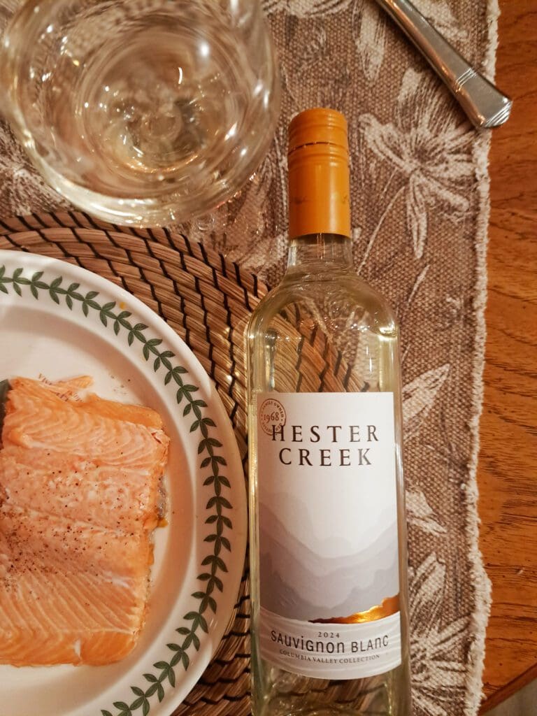 Hester Creek CVC Sauvignon Blanc with Coho Salmon