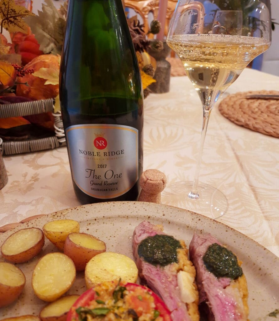 Noble Ridge The One 2017 Grand Reserve with Thanksgiving Rack of Lamb