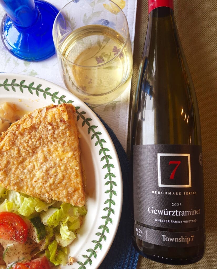Township 7 Gewürztraminer with Salmon Quiche